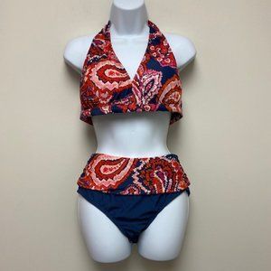 NWT Swimsuits For‎ All 2 Piece Halter Bikini Swimsuit, size 14